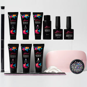 Poly Nail Gel Kit with LED Lamp, Slip Solution and Glitter Poly Nail Gel All-in-One Kit