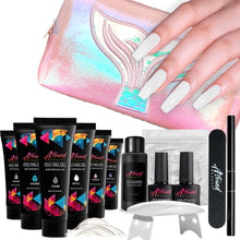 Load image into Gallery viewer, Poly Nail Gel Kit with LED Lamp, Slip Solution and Glitter Color Poly Nail Gel All-in-One Kit