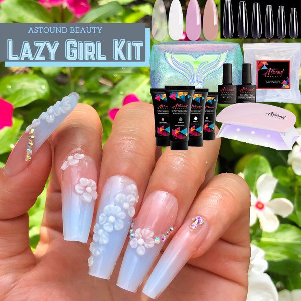 DIY 3D Flowers on Ombre and French Tip Nails