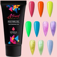 Load image into Gallery viewer, Poly Nail Gel Kit with 10 Neon and Sparkling Glitter Color Poly Nail Gel