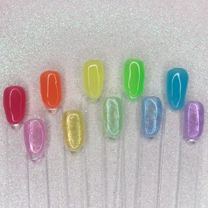 Poly Nail Gel Kit with 10 Neon and Sparkling Glitter Color Poly Nail Gel