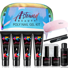Load image into Gallery viewer, Poly Nail Gel Kit with LED Lamp, Slip Solution and Glitter Poly Nail Gel All-in-One Travel Kit