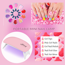 Load image into Gallery viewer, Gel X Nails - 2 in 1 Nail Glue and Base Coat with Clear and Apricot Color, UV LED Lamp with 500Pcs Coffin Nail Tips - All-in-One Gel Nail Polish Kit for Nail Extension