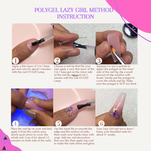 Load image into Gallery viewer, Nail Tips and Glue Gel Lazy Girl Poly nail gel Kit - 3 in 1 Nail Glue and Base Coat, Coffin Nail Tips with UV Lamp - All-in-One Polygel Kit